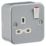 Knightsbridge   13A 1-Gang DP Switched Metal Clad Socket  with White Inserts