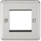 Knightsbridge Raised Rounded 2-Module Modular Faceplate Brushed Chrome