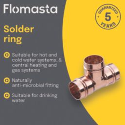 Flomasta  Copper Solder Ring Equal Tee 8mm