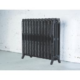 Arroll 760mm x 914mm 5405BTU Black / Silver Cast Iron 3 Column Radiator