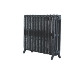 Arroll 760mm x 914mm 5405BTU Black / Silver Cast Iron 3 Column Radiator