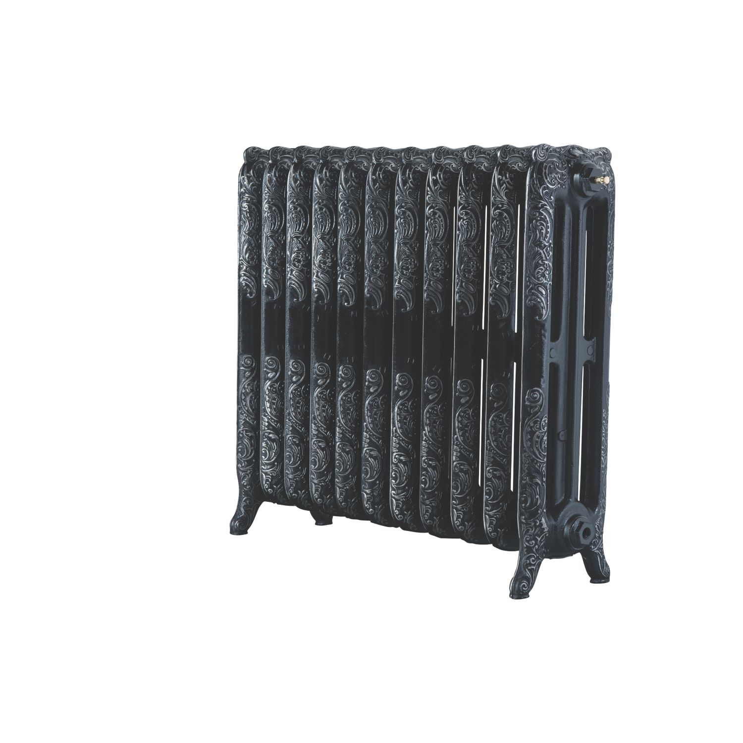 Arroll 760mm x 914mm 5405BTU Black / Silver Cast Iron 3 Column Radiator (6489P)