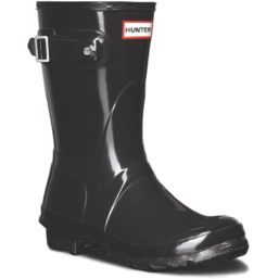 Hunter Original Short Gloss Size 8 Womens Black Non Safety Wellies