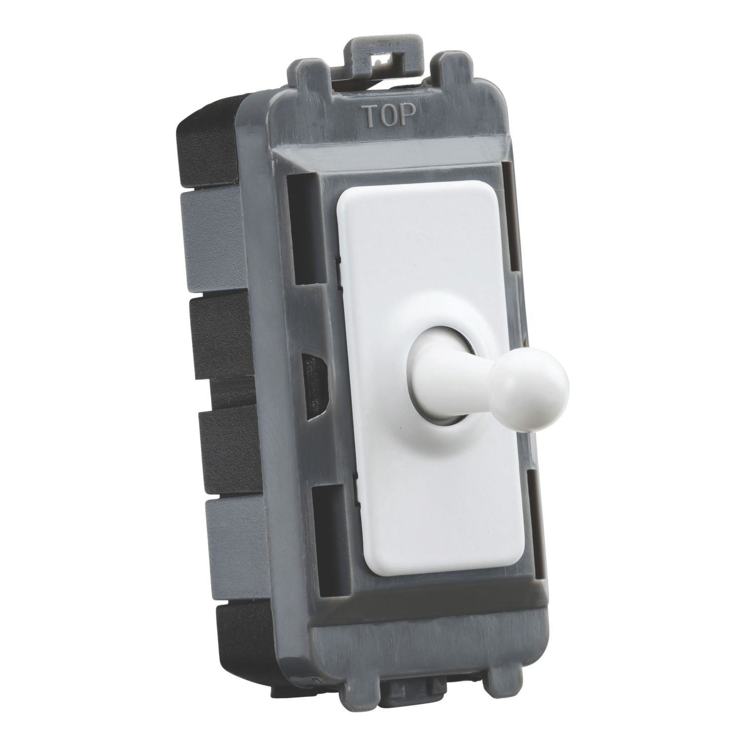 Knightsbridge 20AX Grid Intermediate Toggle Switch Matt White (648CR)