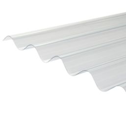 Radmat Building Materials  Corrugated PVC Roofing Sheets Clear 2500mm x 0.8mm x 950mm 5 Pack