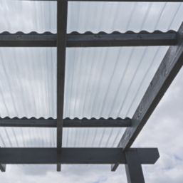 Radmat Building Materials  Corrugated PVC Roofing Sheets Clear 2500mm x 0.8mm x 950mm 5 Pack