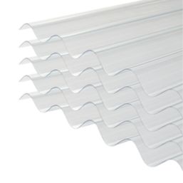 Radmat Building Materials  Corrugated PVC Roofing Sheets Clear 2500mm x 0.8mm x 950mm 5 Pack