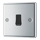 LAP  20A 16AX 1-Gang 2-Way Light Switch  Polished Chrome with Black Inserts