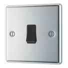 LAP  20A 16AX 1-Gang 2-Way Light Switch  Polished Chrome with Black Inserts