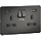 Knightsbridge  13A 2-Gang SP Switched Socket + 4.0A 20W 2-Outlet Type A & C USB Charger Smoked Bronze with Black Inserts