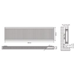 Flomasta 600mm x 1600mm 7295BTU White Type 21 Convector Radiator