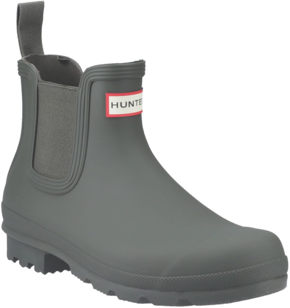 Hunter Men's Original Chelsea Rain Boots - Dark Olive Rubber Ankle Boots, Size 10 US - View #6