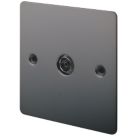 LAP  1-Gang Female Coaxial TV Socket Black Nickel