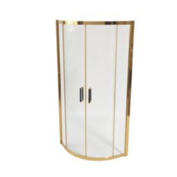 Essentials Framed Quadrant Shower Enclosure  Brushed Brass 800mm x 800mm x 1850mm