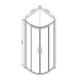 Essentials Framed Quadrant Shower Enclosure  Brushed Brass 800mm x 800mm x 1850mm