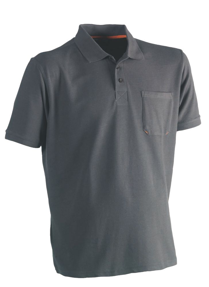 Herock Leo Polo Shirt Grey X Large 48" Chest | Polo Shirts | Screwfix.com