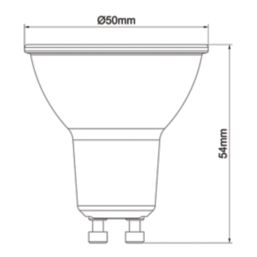 LAP Narrow Beam Angle  GU10 LED Light Bulb 345lm 2.5W 5 Pack