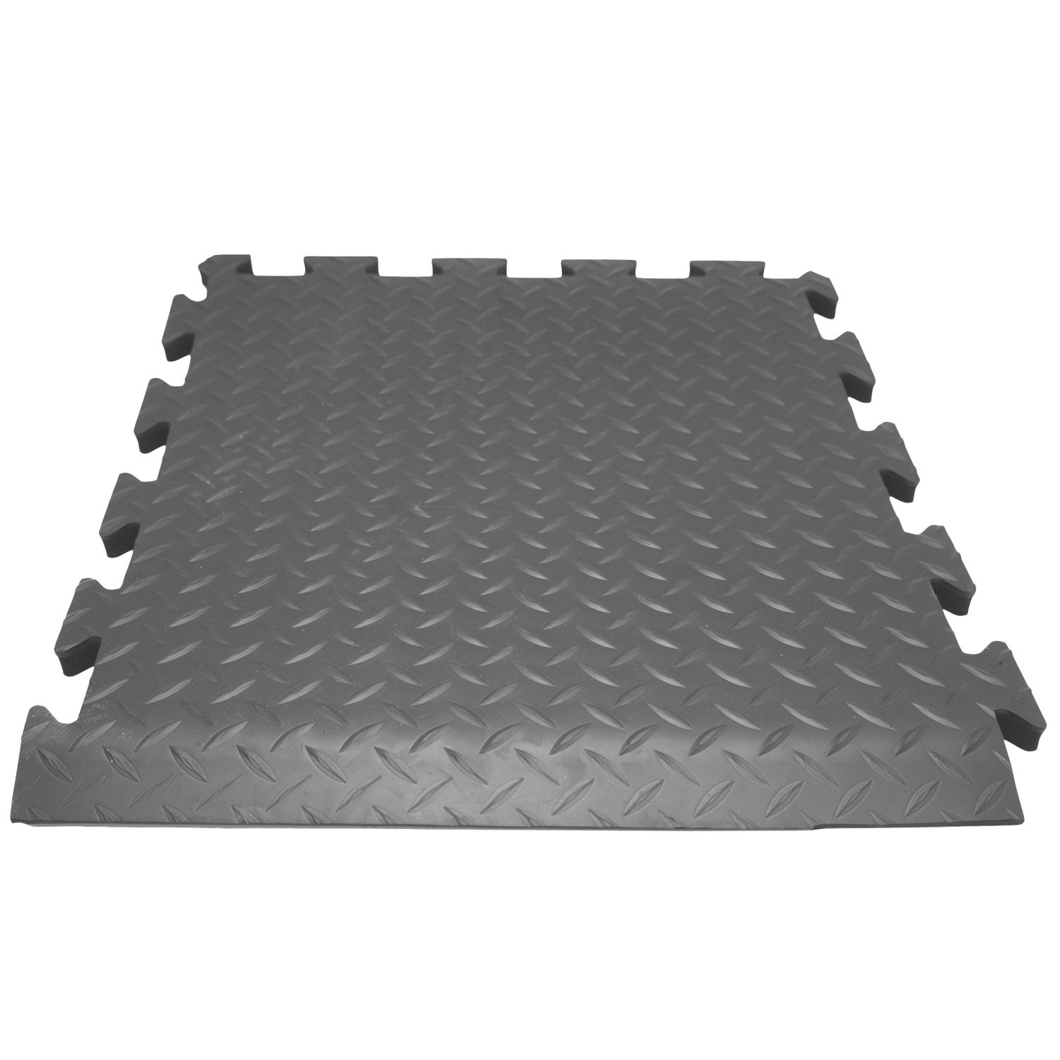 COBA Deckplate Connect Anti-Fatigue Floor End Mat Black 0.5m x 0.5m x 14mm (649FV)