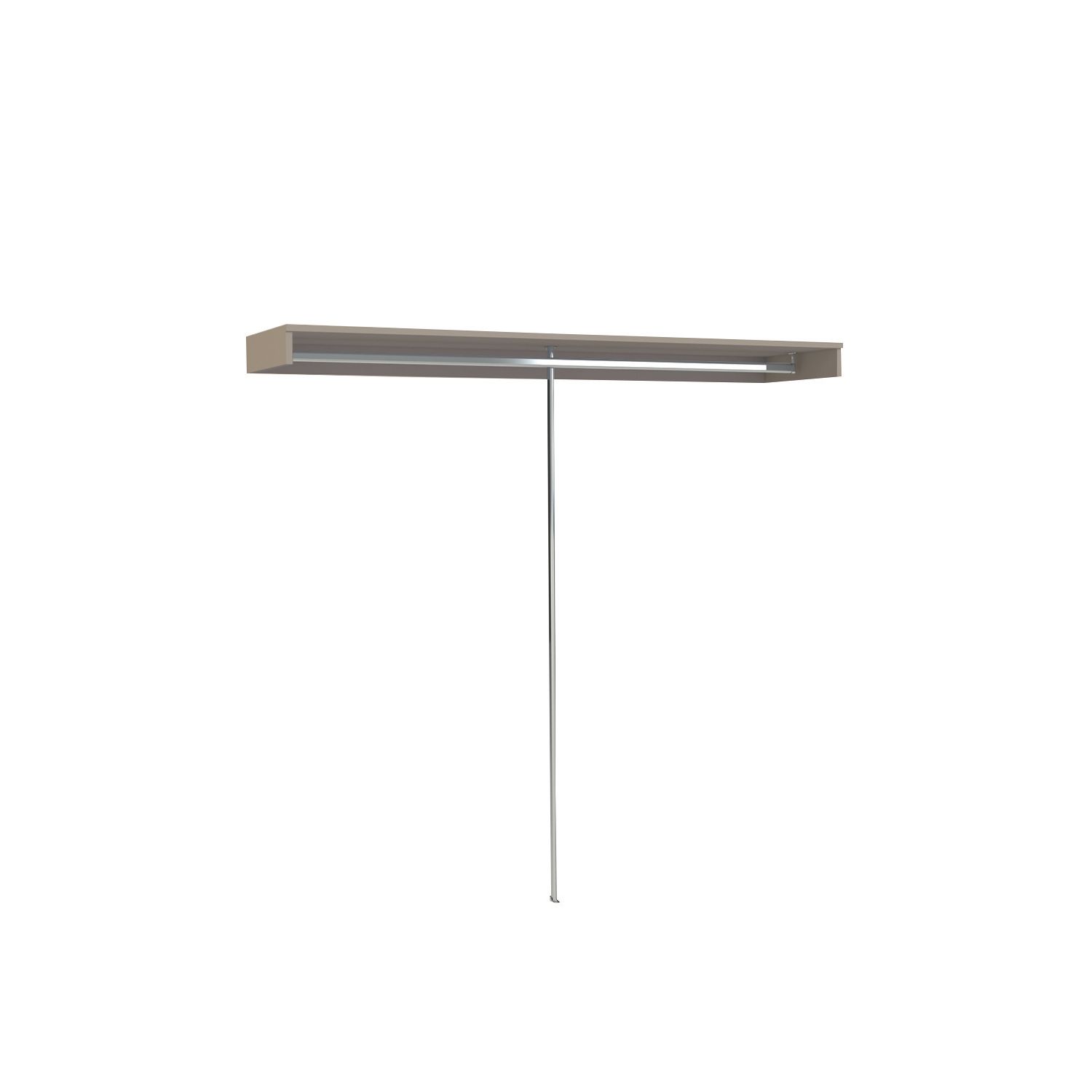 Spacepro Interior Unit Shelf with Hanger Bar Stone Grey 2700mm x 110mm (649GP)