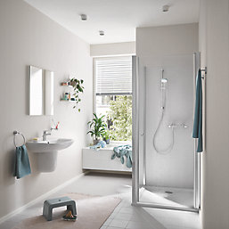 Grohe Precision Flow HP Rear-Fed Exposed Chrome Thermostatic Shower Mixer Set
