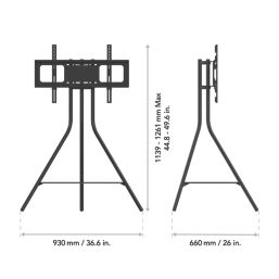 AVF  Freestanding Metal TV Tripod Adjustable Height & Swivel 32 - 65"