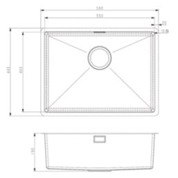 Carysil SR1013 1 Bowl Stainless Steel Kitchen Sink 590mm x 440mm