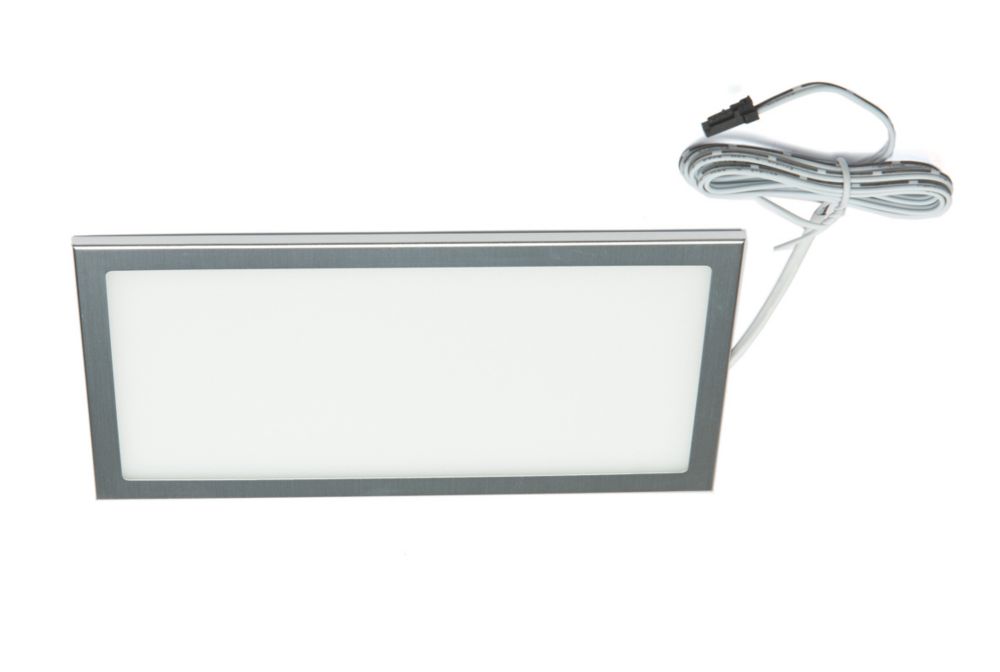 VEW Slim Rectangular LED Cabinet Light Silver 6W 300lm - Screwfix