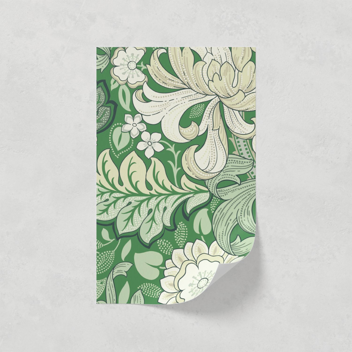 LickPro Green Wildflowers 02 Wallpaper Sample 0.18m x 0.29m (649VX)