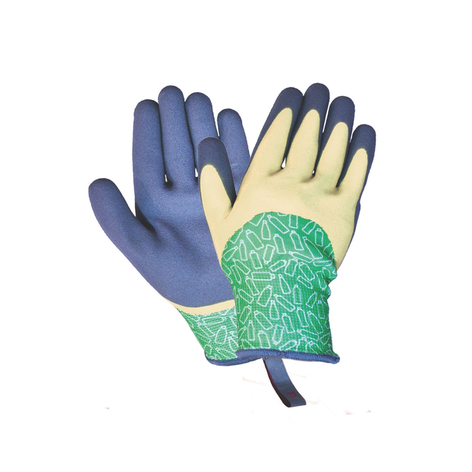 ClipGlove Bottle Glove Plus - Women's Medium Womens Recycled Polyethylene Gardening Gloves Blue / Green / Cream Medium (649YE)