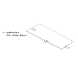 Mariz  White Marble Composite Kitchen Worktop 640mm x 1500mm x 12mm