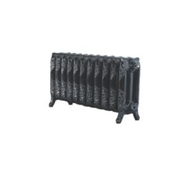 Arroll 470mm x 914mm 3378BTU Black / Silver Cast Iron 3 Column Radiator