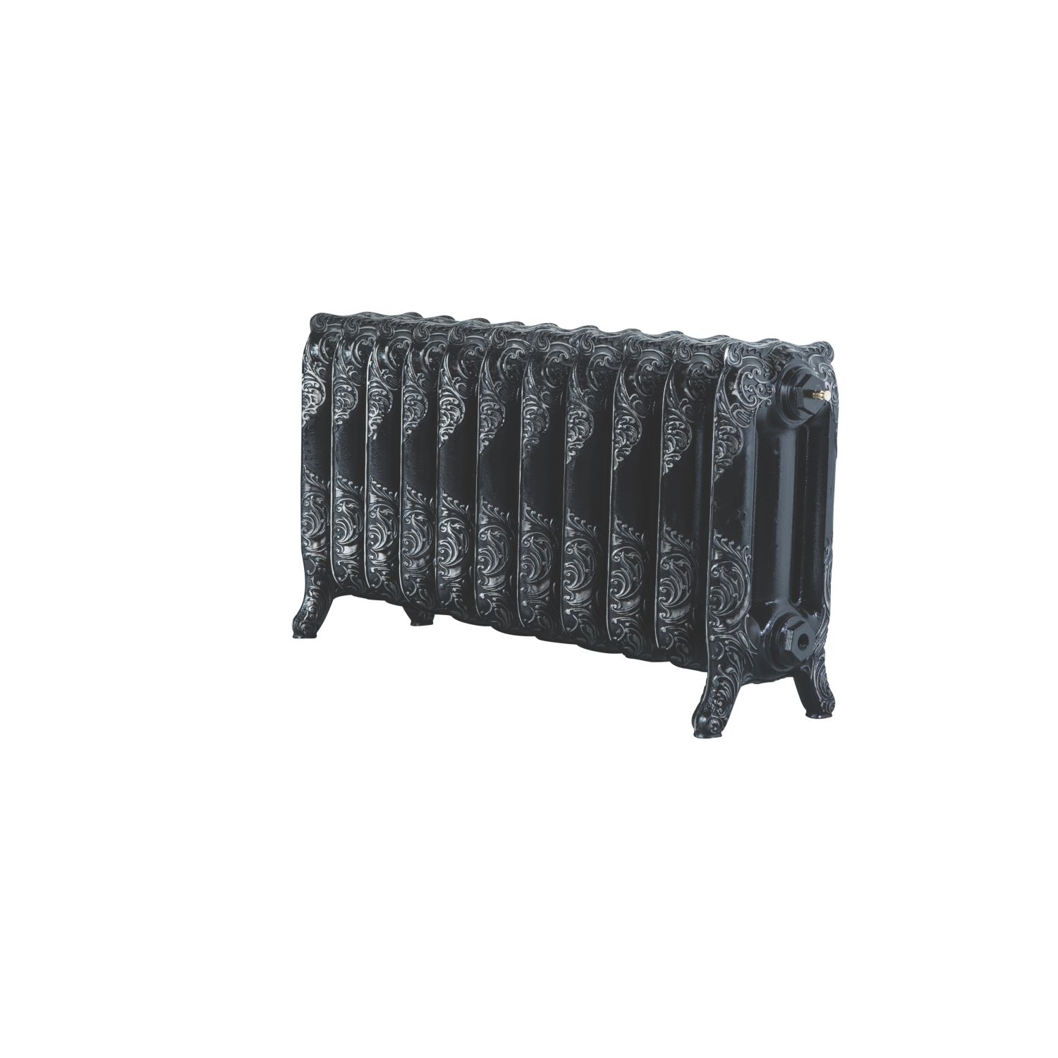 Arroll 470mm x 914mm 3378BTU Black / Silver Cast Iron 3 Column Radiator (6500P)