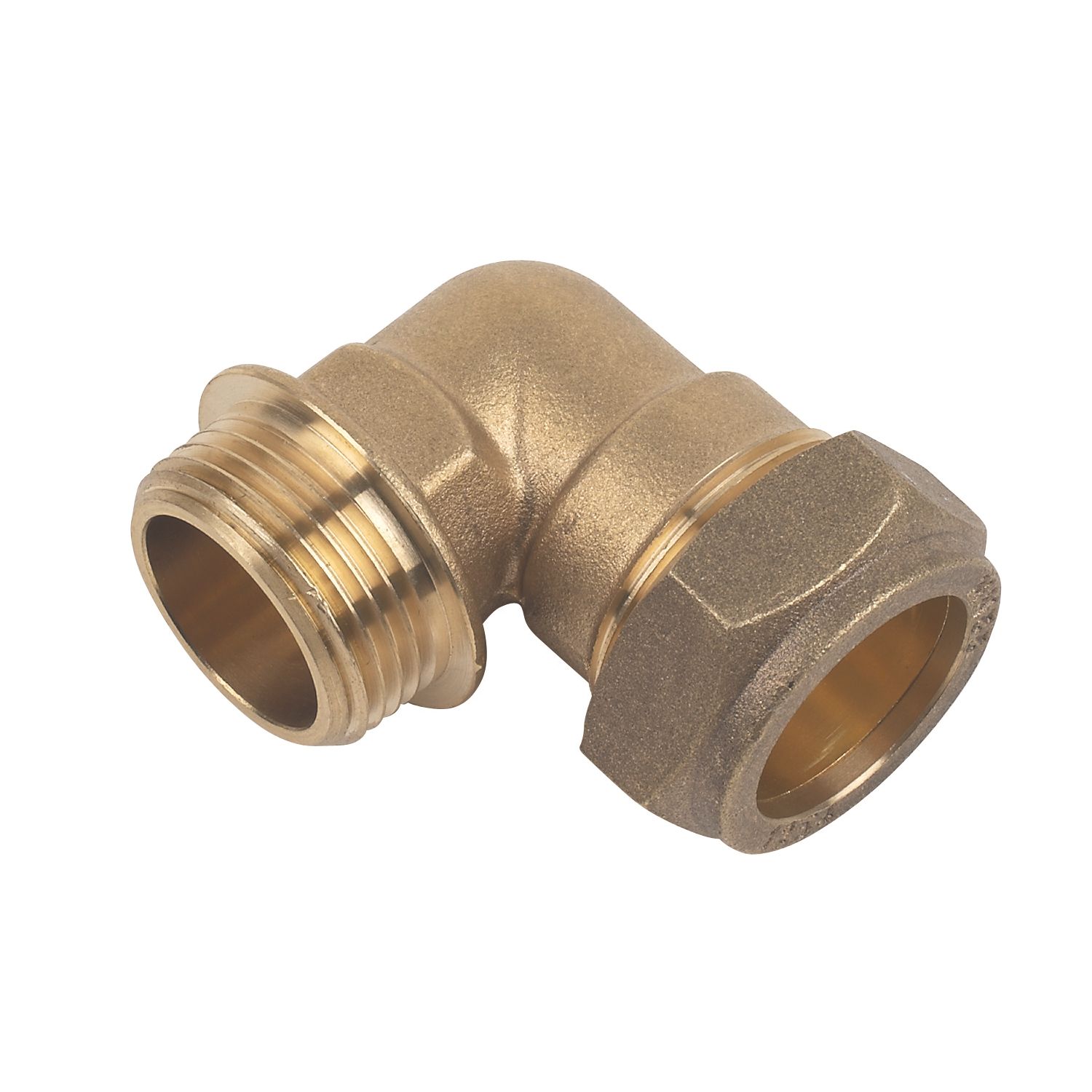 Flomasta Brass Compression Adapting 90° Male Elbow 22mm x 3/4" (65014)