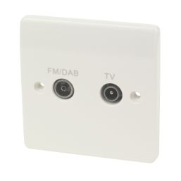 MK Logic Plus 1-Gang Duplex Multimedia Socket White