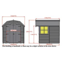 Shire  6' 6" x 6' 6" (Nominal) Barn-Style Shiplap T&G Timber Shed