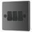 LAP  10AX 3-Gang 2-Way Light Switch  Black Nickel with Black Inserts