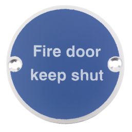 Smith & Locke  Fire Door Keep Shut Sign 76mm