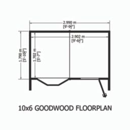 Shire Goodwood 10' x 6' (Nominal) Apex Shiplap T&G Timber Summerhouse with Assembly