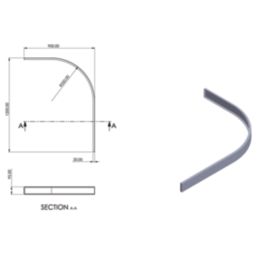 Essentials Offset Quadrant Shower Tray Riser Kit Gloss White 900mm
