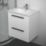 Ideal Standard i.life A Wall-Hung Vanity Unit with Black Handles & Basin Matt White 600mm x 440mm x 630mm