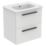 Ideal Standard i.life A Wall-Hung Vanity Unit with Black Handles & Basin Matt White 600mm x 440mm x 630mm