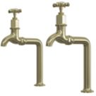 ETAL Alton Bib Cross Head Taps Polished Brass 1 Pair