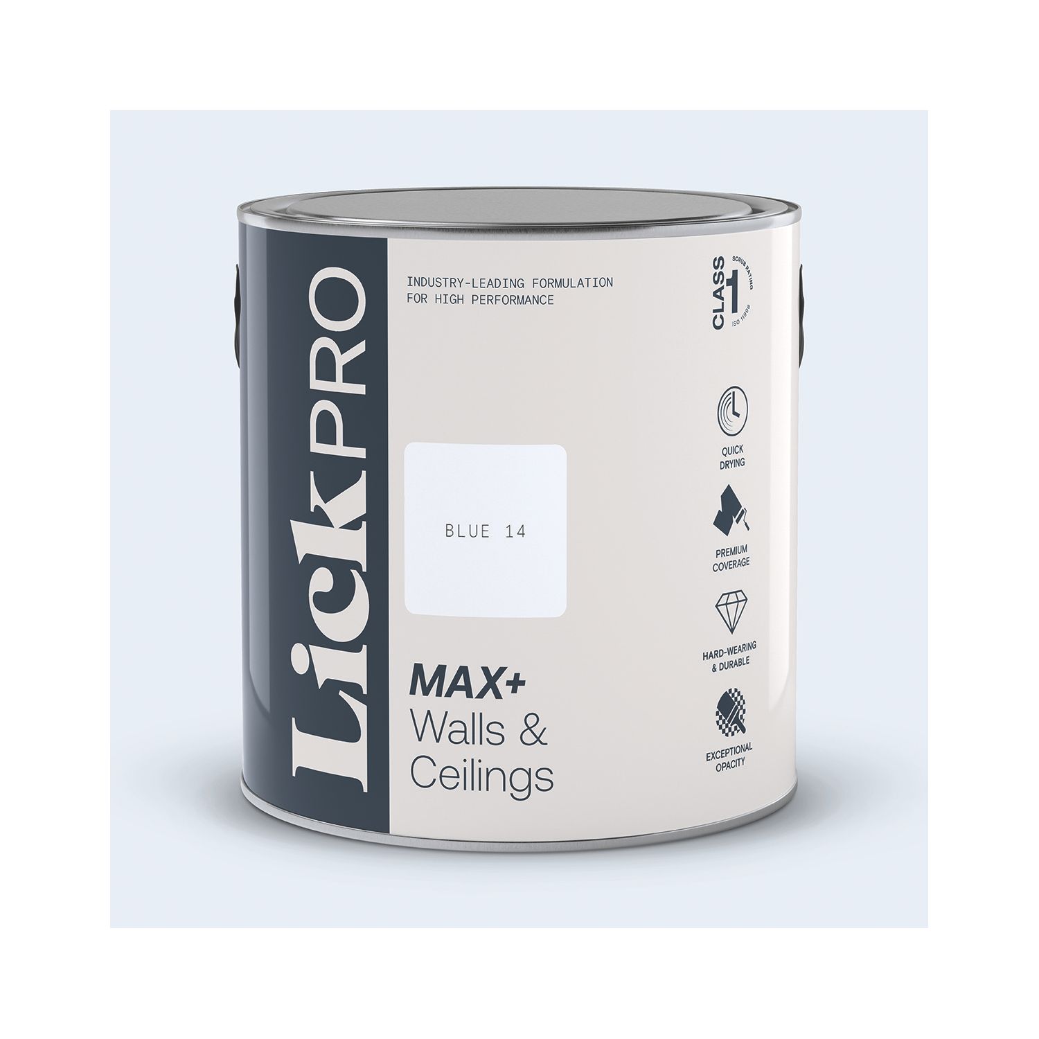 LickPro Max+ 2.5Ltr Blue 14 Matt Emulsion Paint (650JY)