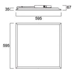 Sylvania Quantum Square 595mm x 595mm LED Panel Light White 13-26W 2300-4700lm