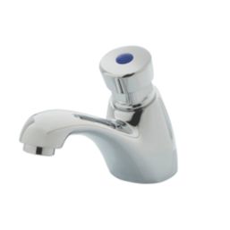 Highlife Bathrooms Skara Chrome 95mm Push Button Mono Basin Pillar Tap