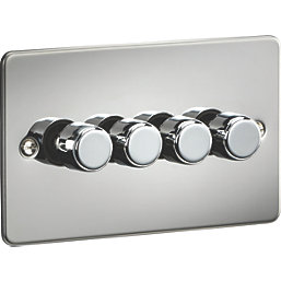 Knightsbridge  4-Gang 2-Way LED Intelligent Dimmer Switch  Polished Chrome