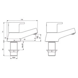 Ideal Standard Calista Chrome 71mm Deck Mounted Lever 2 Tap Holes Bath Pillar Tap