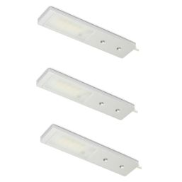 VEW Nova Rectangular LED Ultra-Thin Cabinet Light Aluminium 2.2W 140lm 3 Pack