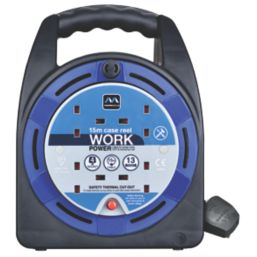 Masterplug Work Power 13A 4-Gang 15m  Case Cable Reel 240V