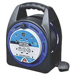 Masterplug Work Power 13A 4-Gang 15m  Case Cable Reel 240V